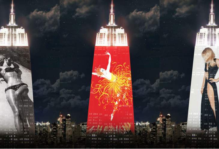 Harper's Bazaar viert 150ste verjaardag met spectaculaire projectie op het Empire State building